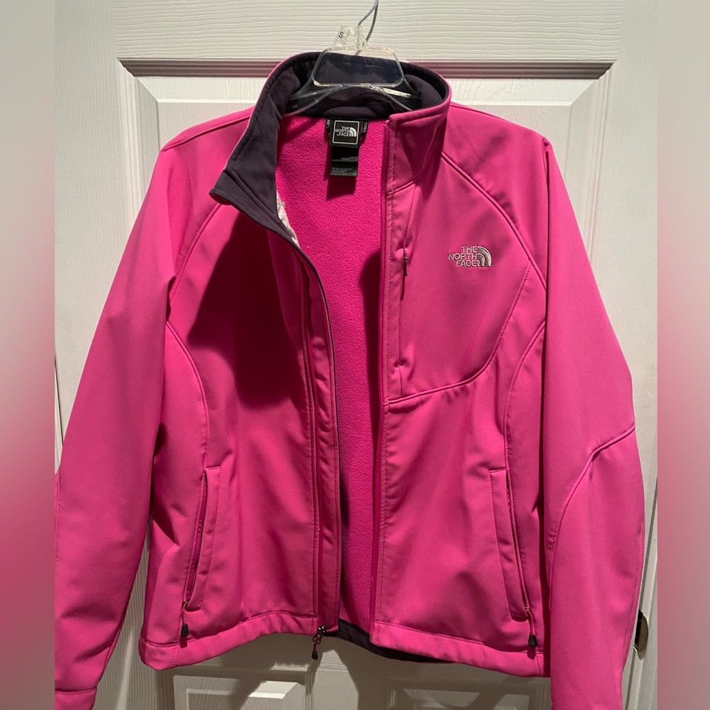 Women’s size L Northface lined jacket - pink and charcoal grey